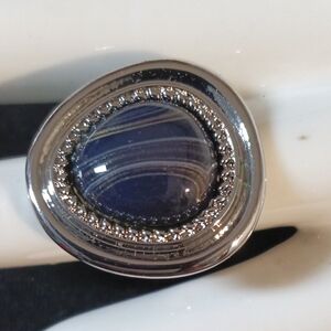 Denim Days Silvertone Ring Size 9